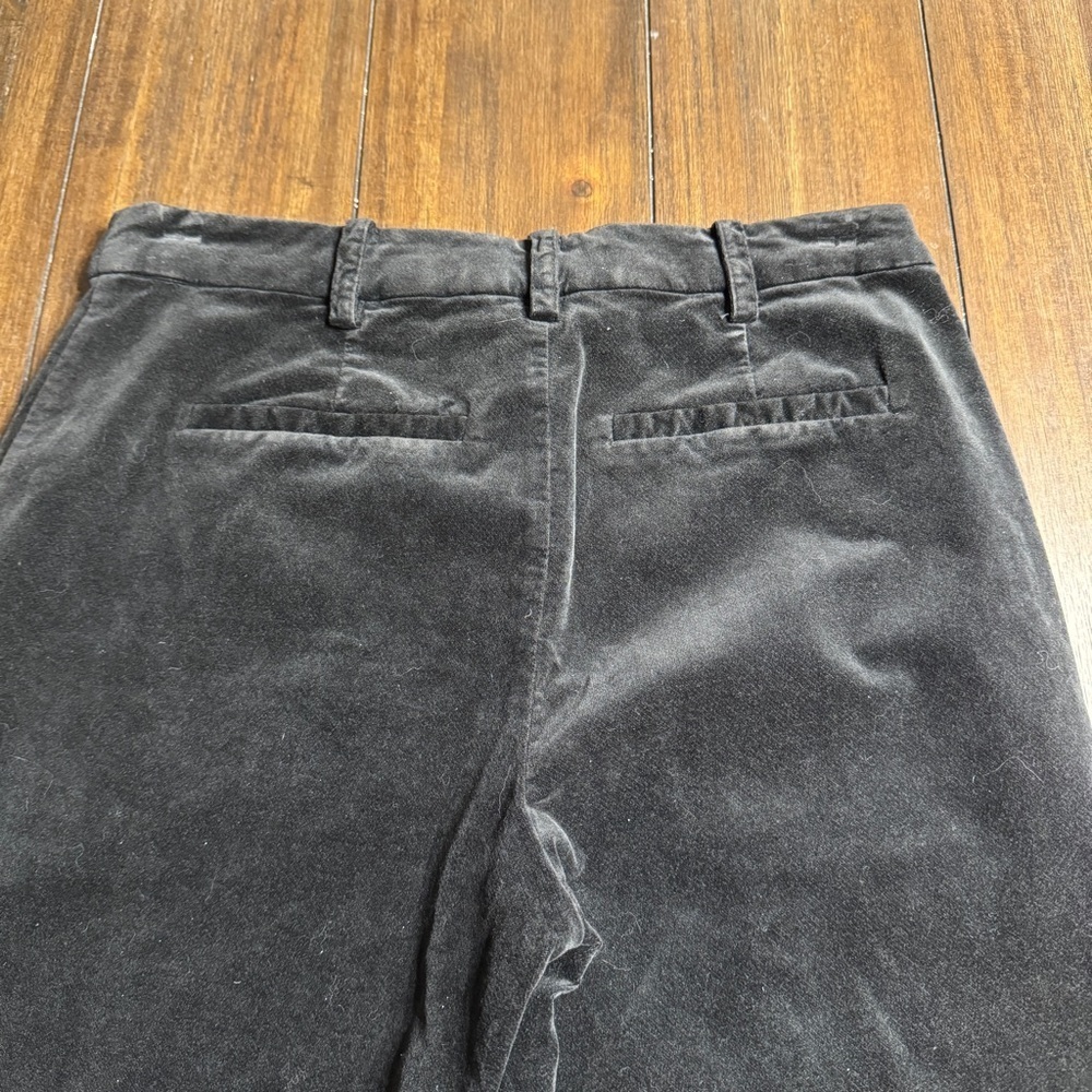 Ramy Brook Miriam Black Velvet Pants Size 2 High Rise Slim Leg Luxe Stretch - Picture 6 of 16